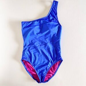 NEW Amavi Women’s one shoulder one piece swimsuit in Blue -Size 6